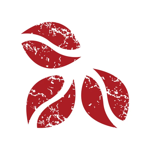 Kırmızı grunge kahve çekirdekleri logosu — Stok Vektör