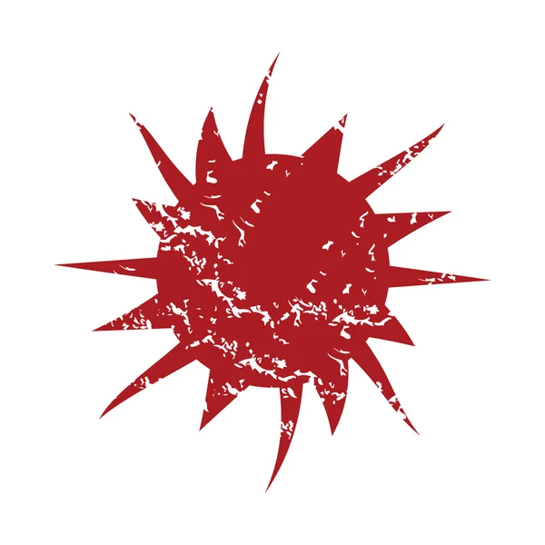 Kırmızı grunge güneş logosu — Stok Vektör