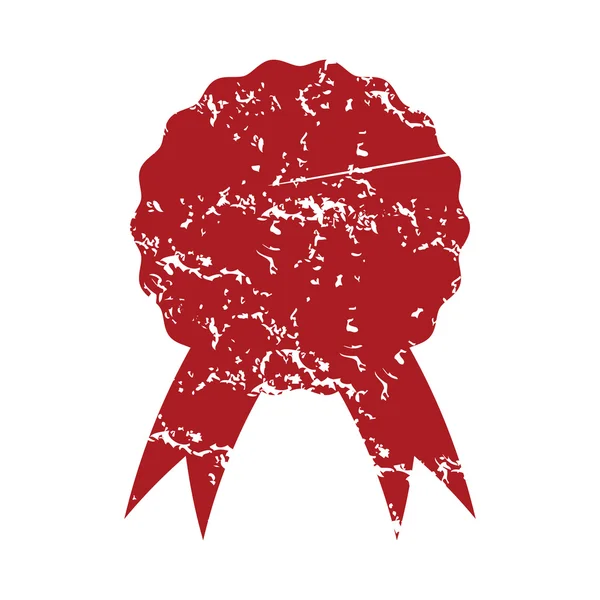 Piros grunge érem logó — Stock Vector