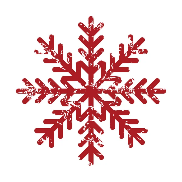 Rosso grunge fiocco di neve logo — Vettoriale Stock