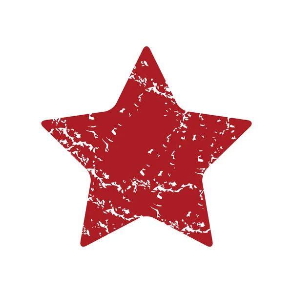 赤いグランジ星ロゴ — ストックベクタ