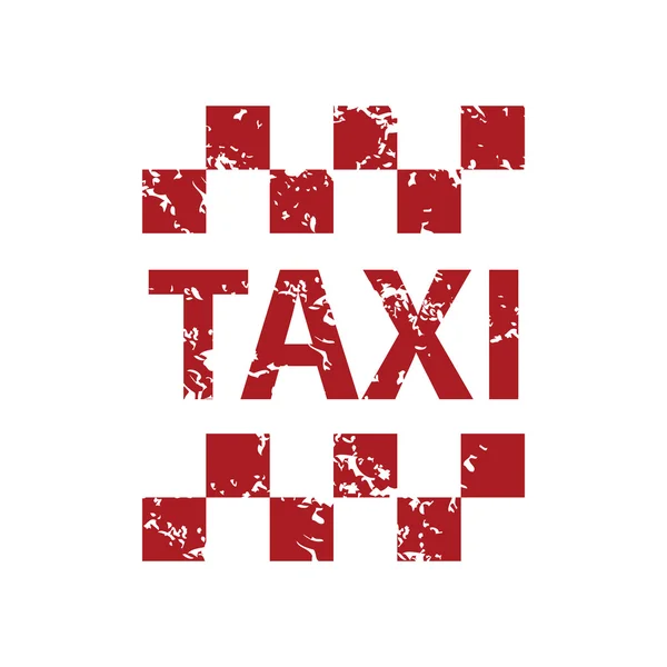 Red grunge taxi logo — Stock Vector