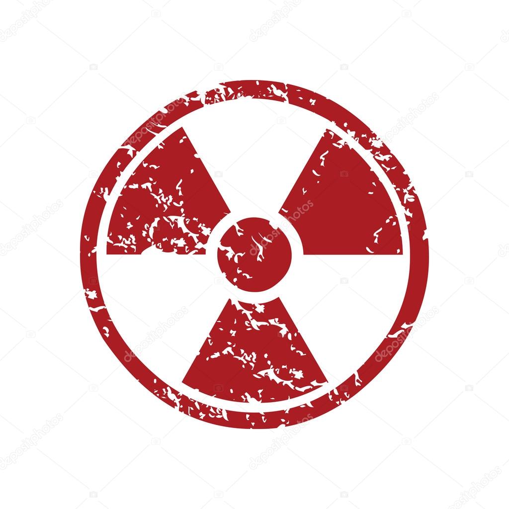 Red grunge nuclear logo