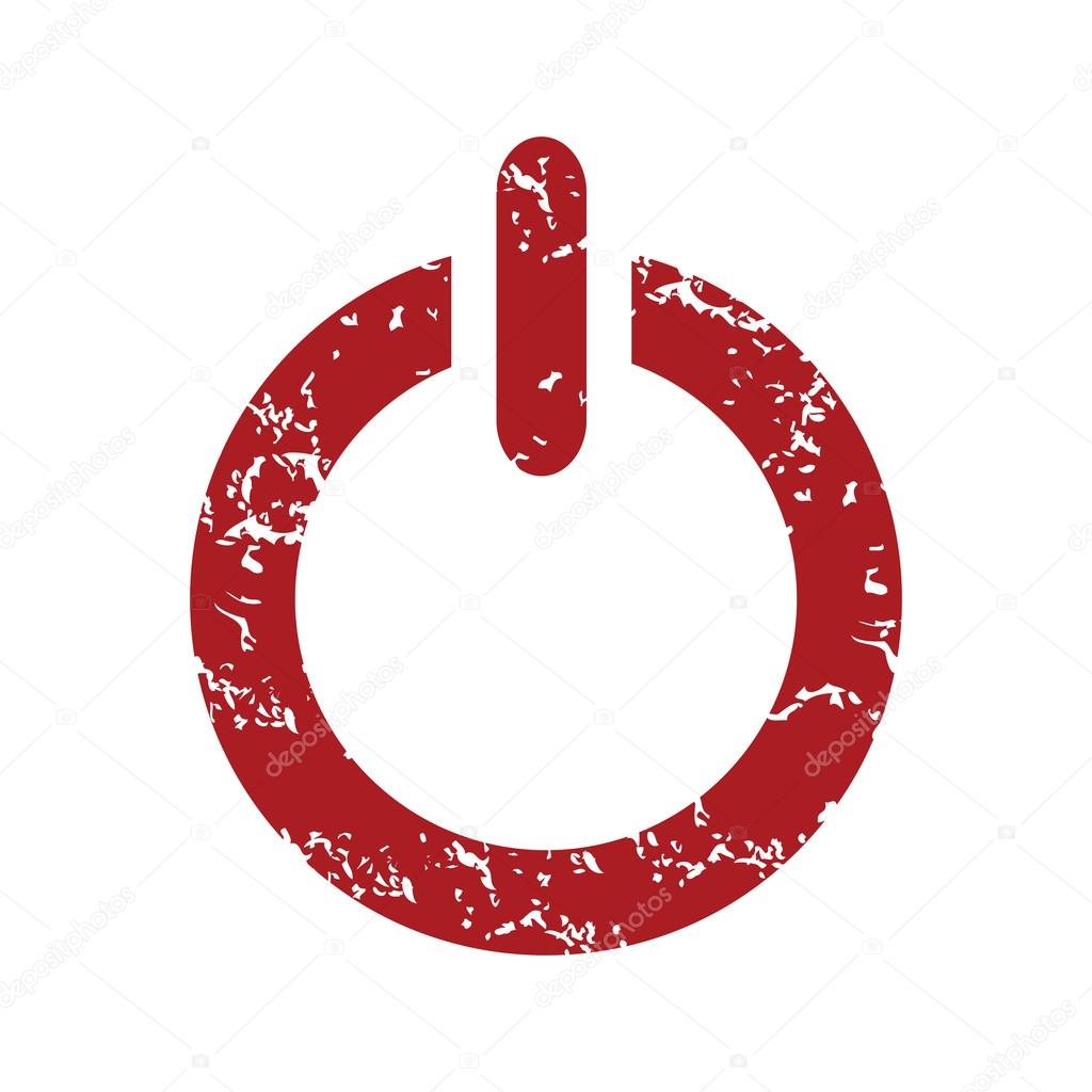 Red grunge power logo on a white background. Vector illustration