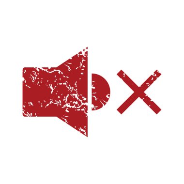 Kırmızı grunge hiçbir ses logosu