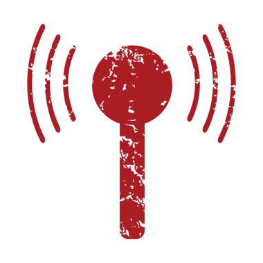Kırmızı grunge Tv Kulesi logosu