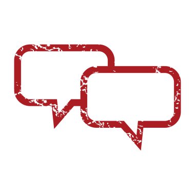 Kırmızı grunge konuşma logosu