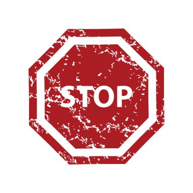 Kırmızı grunge dur logosu