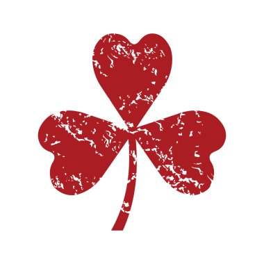 Kırmızı grunge shamrock logosu