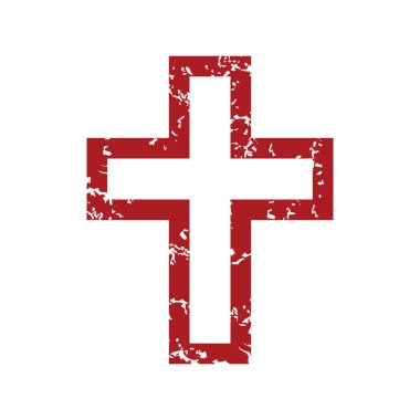 Kırmızı grunge Hıristiyanlık logosu