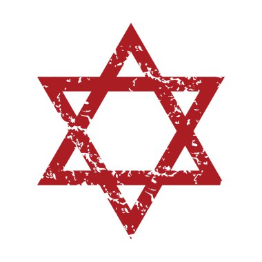 Kırmızı grunge Yahudilik logosu