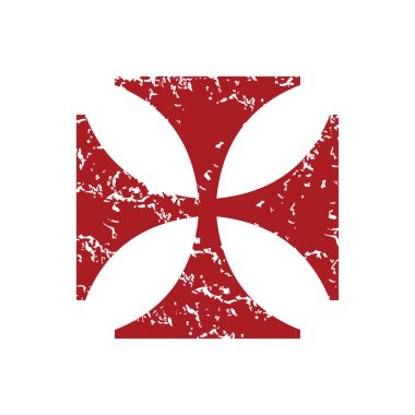 Kırmızı grunge din çapraz logosu