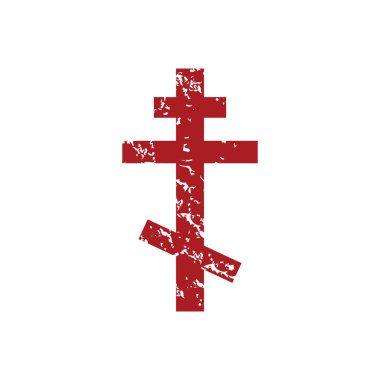 Kırmızı grunge Ortodoksluk logosu
