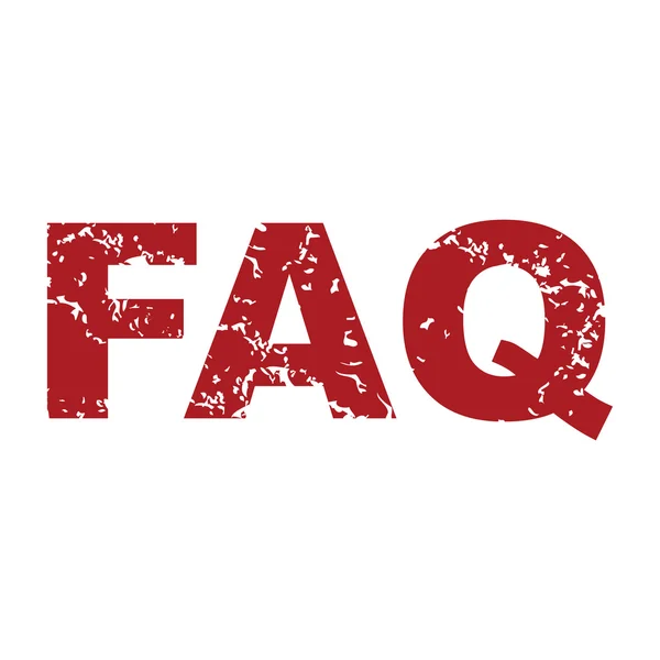 Logo faq grunge rouge — Image vectorielle
