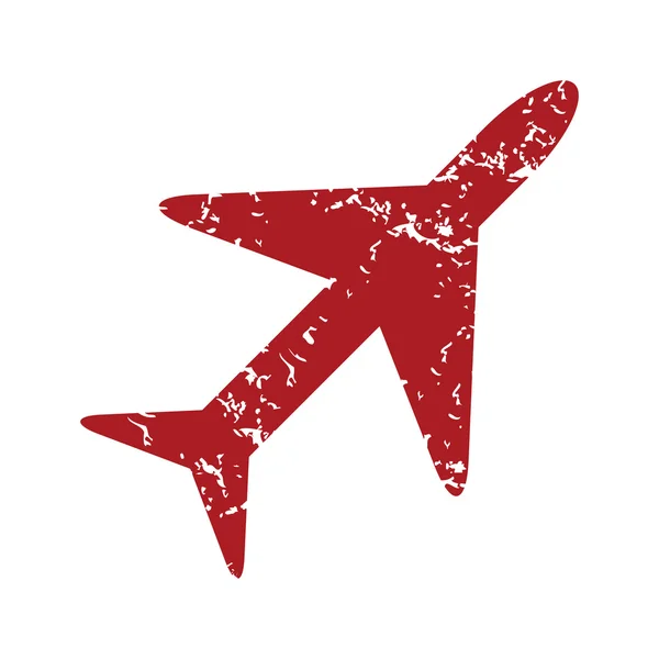 Red grunge plane logo — Stock Vector