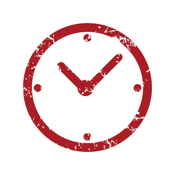 Logo der roten Grunge-Uhr — Stockvektor