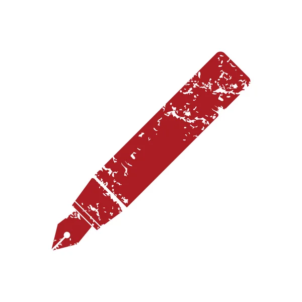 Penna grunge rossa logo — Vettoriale Stock
