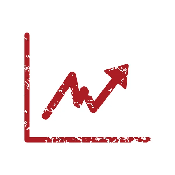 Rode grunge unstable grafiek logo — Stockvector