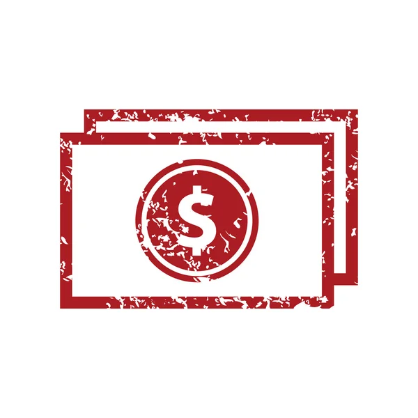 Logo de dinero grunge rojo — Vector de stock