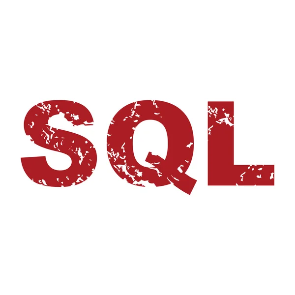 Grunge rouge logo sql — Image vectorielle