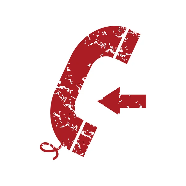 Grunge rouge logo appel entrant — Image vectorielle