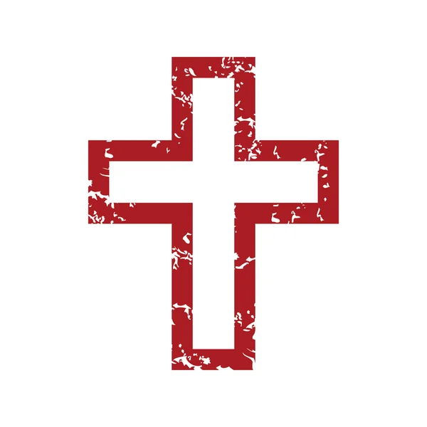 Rotes Grunge Christentum Logo — Stockvektor