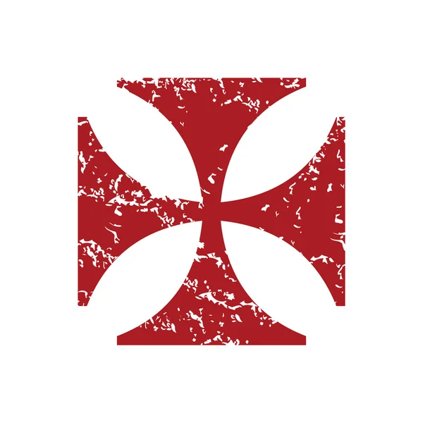 Grunge rojo religión cruz logo — Archivo Imágenes Vectoriales