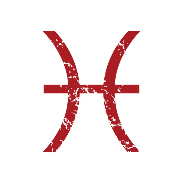 Logo Piscis grunge rojo — Archivo Imágenes Vectoriales