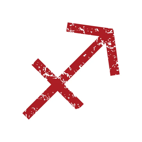 Piros grunge Nyilas logó — Stock Vector