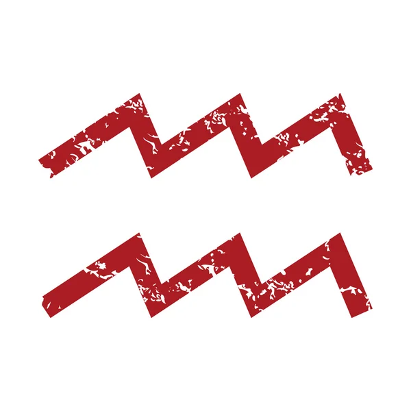 Rosso grunge Acquario logo — Vettoriale Stock