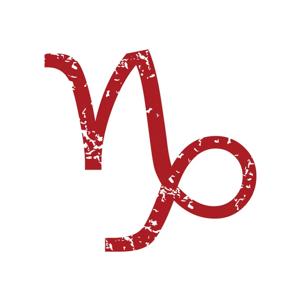 Rode grunge Steenbok logo — Stockvector