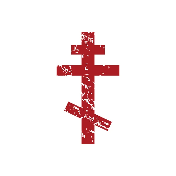 Red Grunge Orthodoxie Logo — Stockvektor