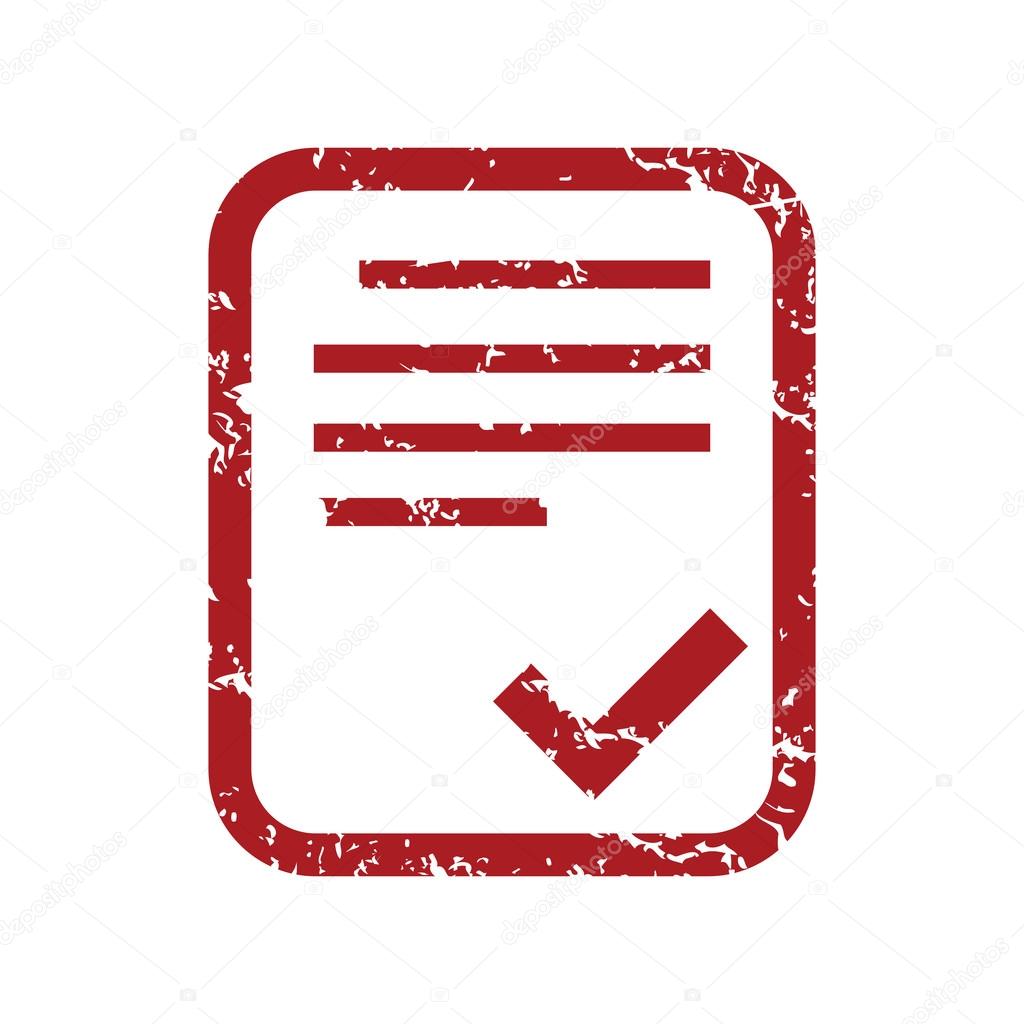 Red grunge yes document logo on a white background. Vector illustration