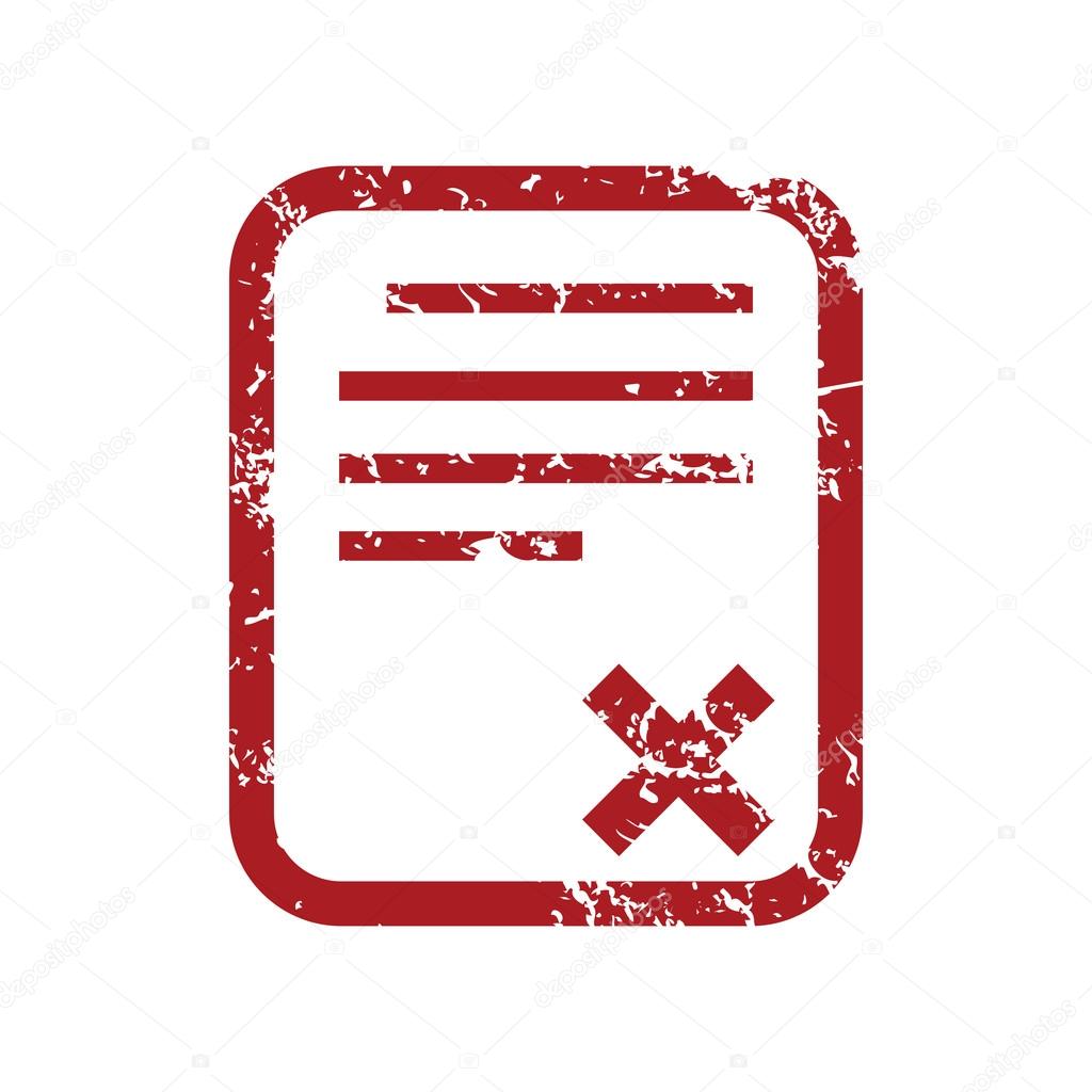 Red grunge no document logo on a white background. Vector illustration