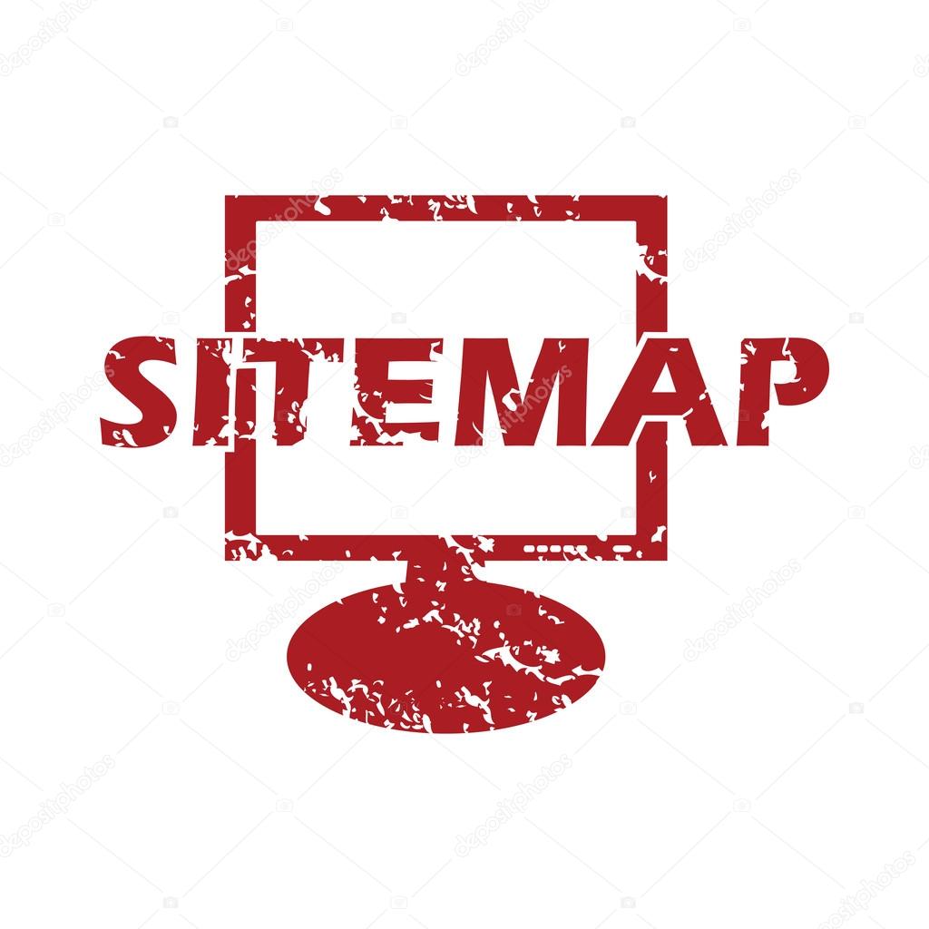 Red grunge sitemap logo on a white background. Vector illustration
