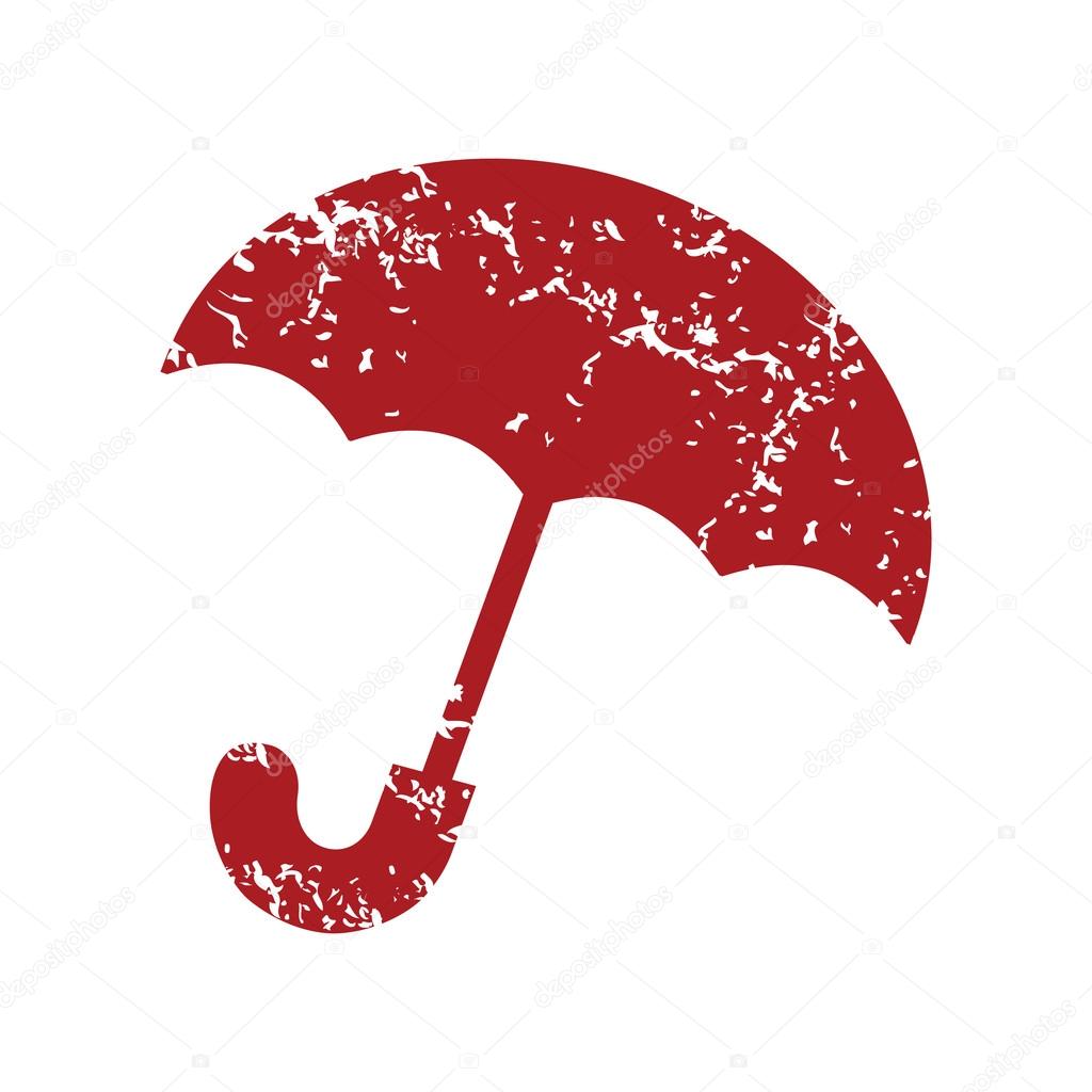 Red grunge umbrella logo