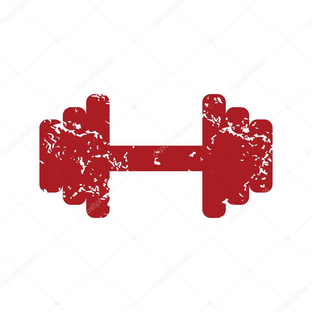 Red grunge weight logo