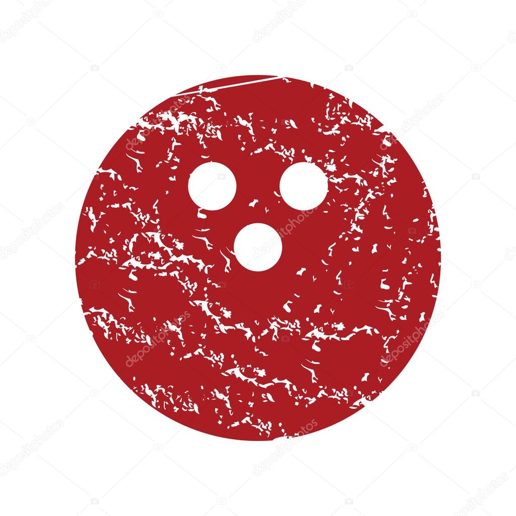 Red grunge bowling logo on a white background. Vector illustration