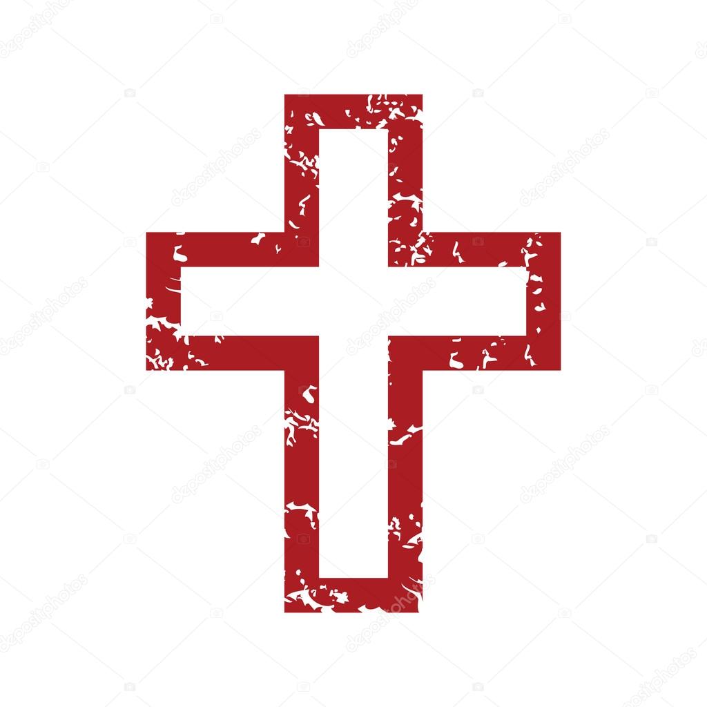 Red grunge Christianity logo