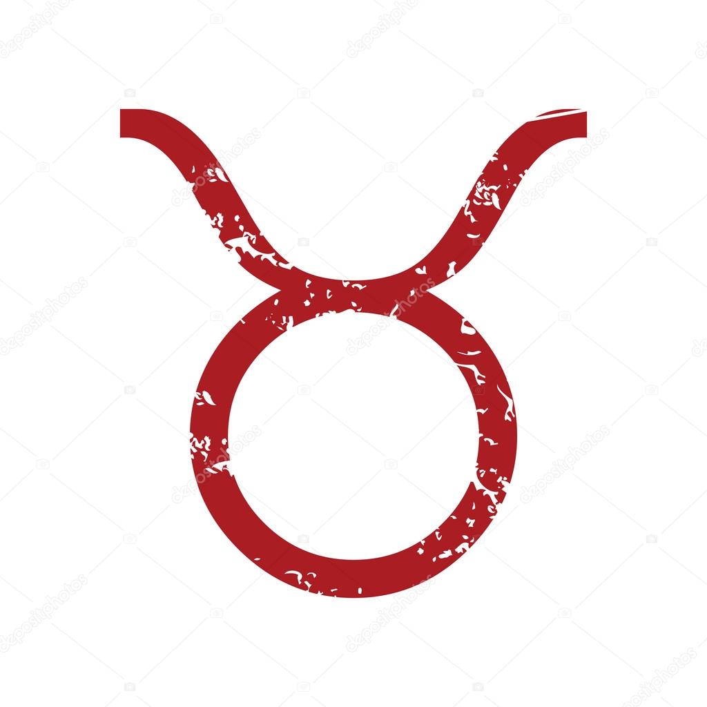 Red grunge Taurus logo on a white background. Vector illustration
