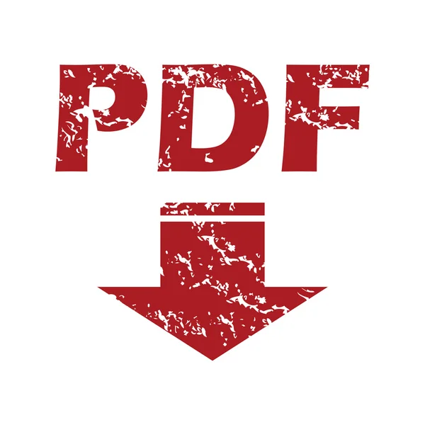 Rode grunge PDF-download logo — Stockvector