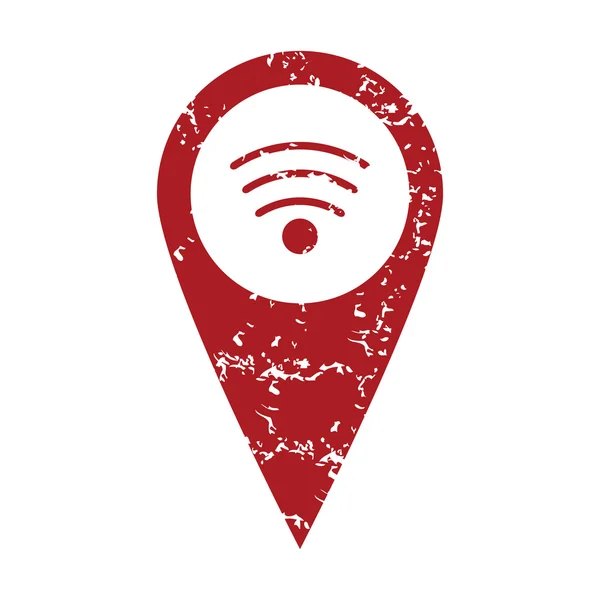Kırmızı grunge wi-fi işaretçi logosu — Stok Vektör
