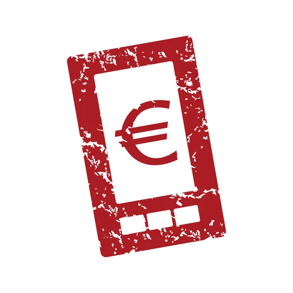 Logo rojo grunge euro teléfono — Vector de stock