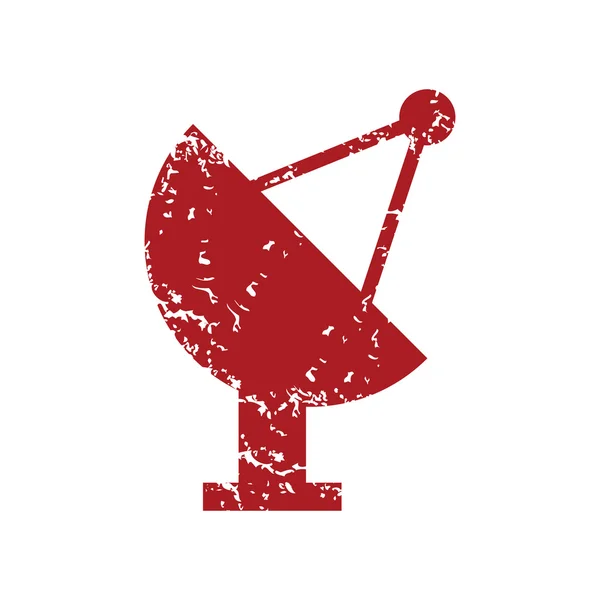 Kırmızı grunge uydu anten logosu — Stok Vektör