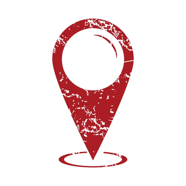 Marcatore mappa grunge rosso logo — Vettoriale Stock