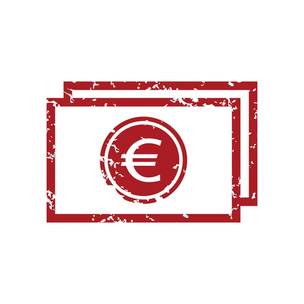 Red grunge euro buck logo — Stock Vector