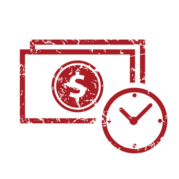 Grunge buck rojo tiempo logo — Vector de stock