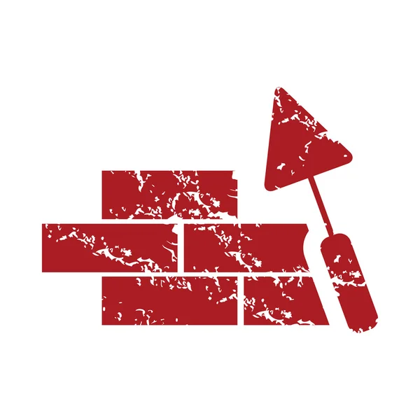 Piros grunge épület logó — Stock Vector