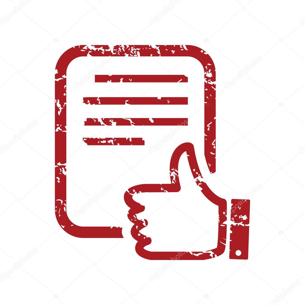 Red grunge like document logo on a white background. Vector illustration