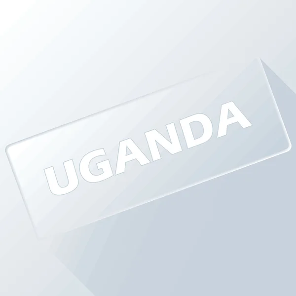 Jedinečné tlačítko Uganda — Stockový vektor